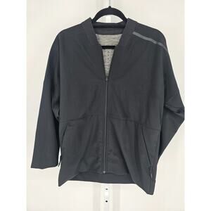 Adidas Z.N.E. Reversible Bomber Jacket Womens Sz L Athletic Black Gray